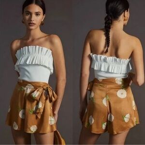 Maeve Anthropologie Satin Shorts New 12P